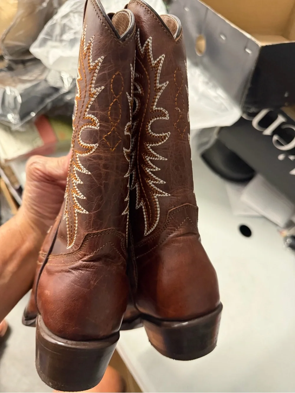 ROCKEM boots size 9 toddler brown cowboy boots new with damaged box 4721
